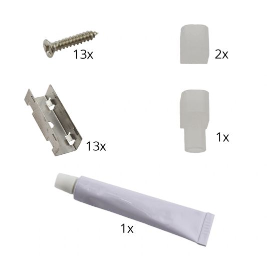 9 meter LED flex Warm Wit Midi Top View - complete set verlichting