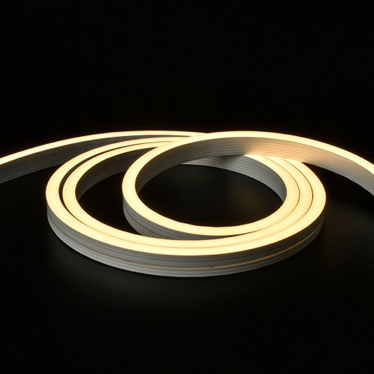 9 meter Neon LED flex Midi Recht Warm Wit - complete set neon verlichting met grondspiezen