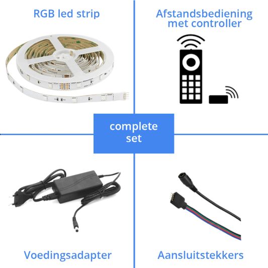 9 meter RGB led strip complete set - 270 leds