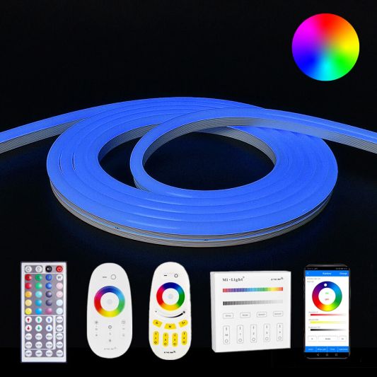 9 meter RGB Neon LED flex Maxi rond - complete set neon verlichting