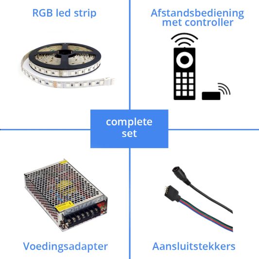 9 meter RGB Pro led strip complete set - 864 leds