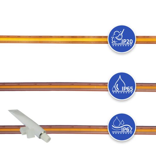 9 meter Warm Wit led strip COB met 600 leds per meter - complete set