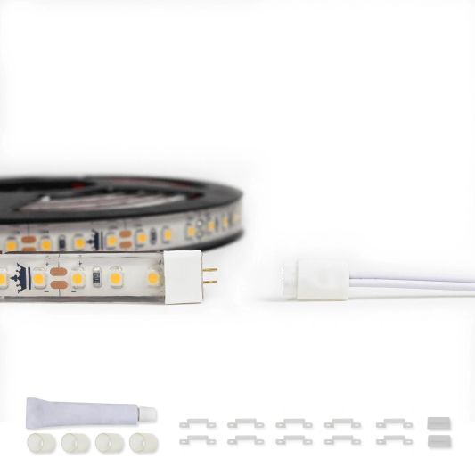9 meter Warm Witte led strip voor buiten complete set