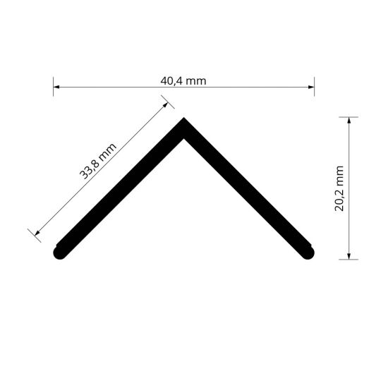 Afdekkap recht voor hoekprofiel breed 1 meter
