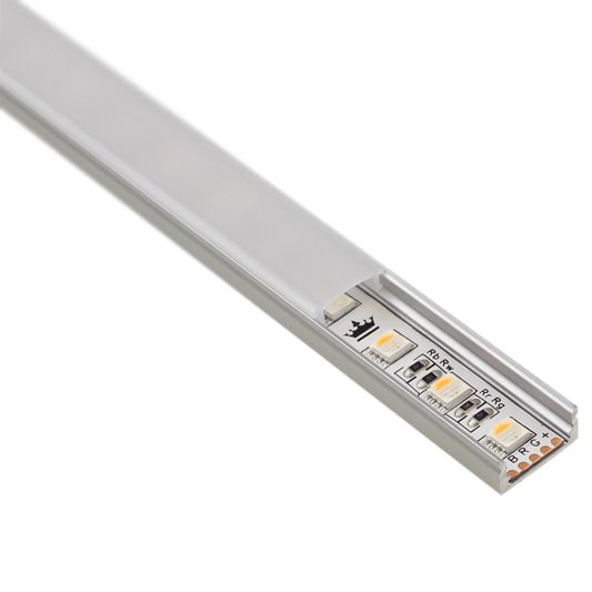 Aluminium ledstrip profiel opbouw 3M - 7 mm hoog - compleet met afdekkap