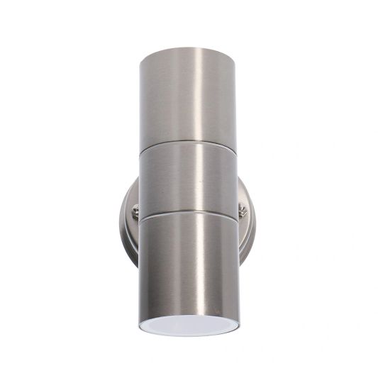 Aluminium up down wandlamp voor buiten met Zigbee GU10 spot - Rond