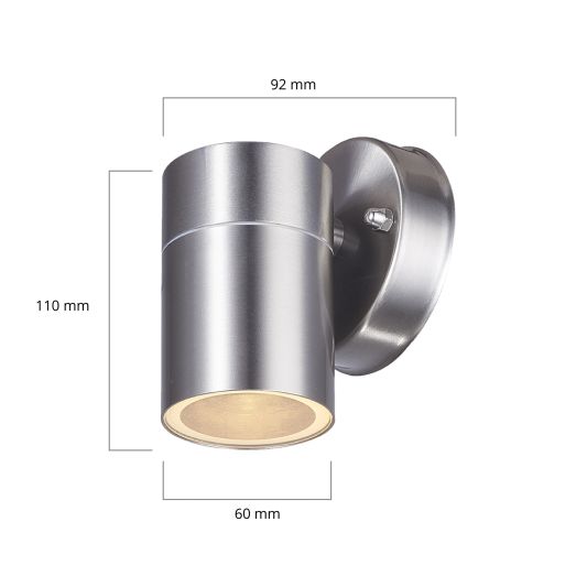 Aluminium wandlamp voor buiten met Zigbee GU10 spot - Rond