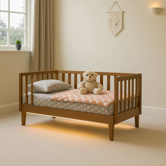 Bedverlichting 2 zijden complete set 1 meter LED strip warm wit met bewegingssensor