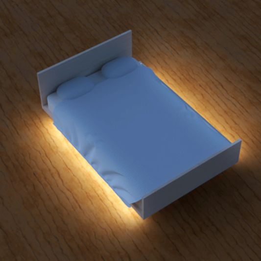 Bedverlichting 2 zijden complete set 2 meter LED strip warm wit met bewegingssensor