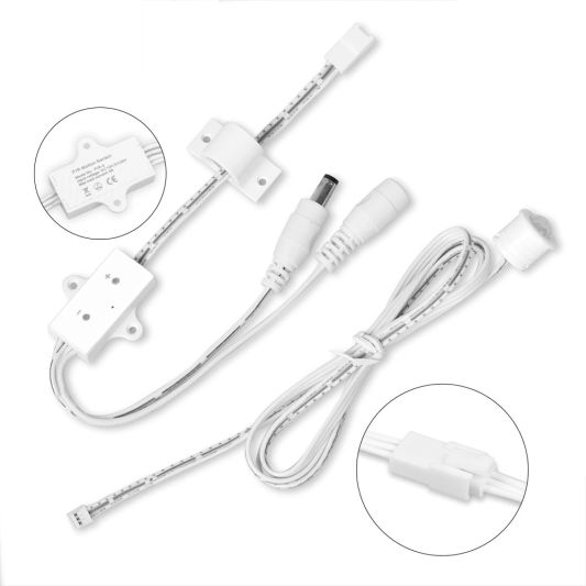 Bewegingssensor wit - Vertragingstijd in te stellen - 12V en 24V