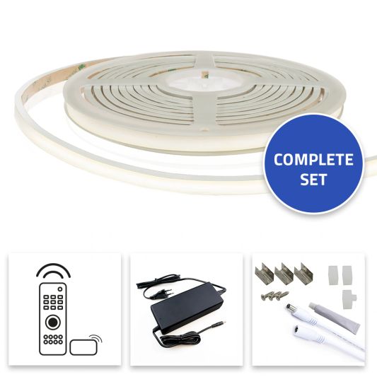 COB Neon inclusief profiel - Overal knipbaar - Warm wit set - 5m