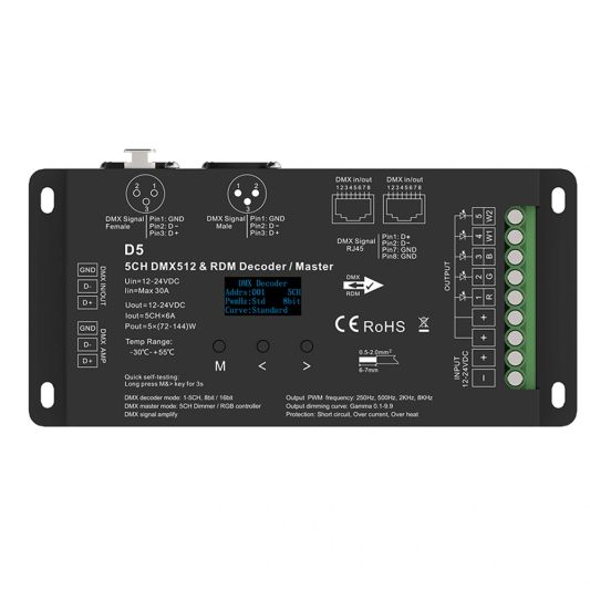 DMX controller voor RGBW en RGBWW led strips