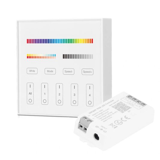 Draadloos Milight touch wandpaneel & wifi controller voor RGB led strips - complete set
