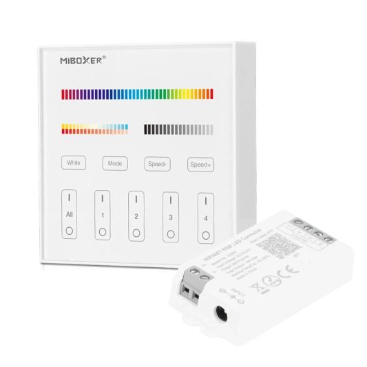 Draadloos Milight touch wandpaneel & wifi controller voor RGBW led strips - complete set