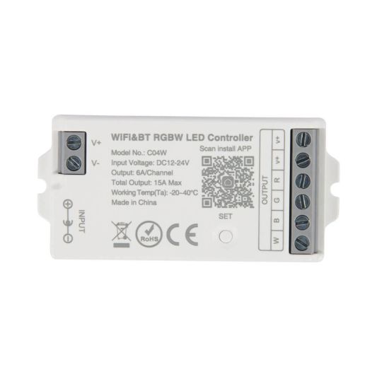 Draadloos Milight touch wandpaneel & wifi controller voor RGBW led strips - complete set