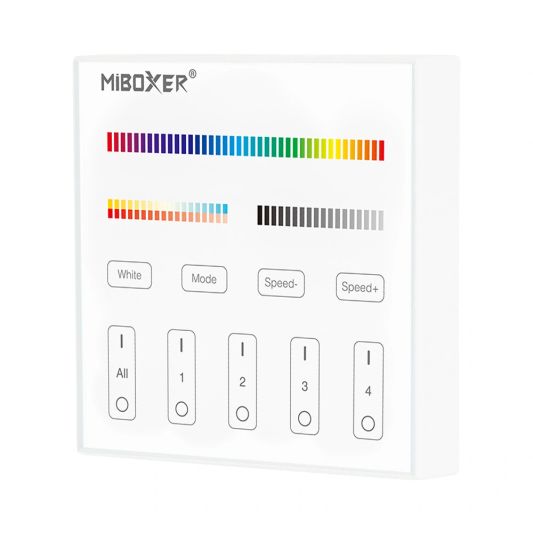 Draadloos Milight touch wandpaneel & wifi controller voor RGBWW led strips - complete set