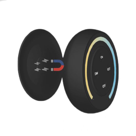 Draadloze Touch wanddimmer Dual White zwart - compleet