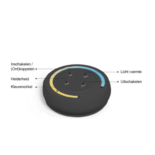 Draadloze Touch wanddimmer Dual White zwart - compleet