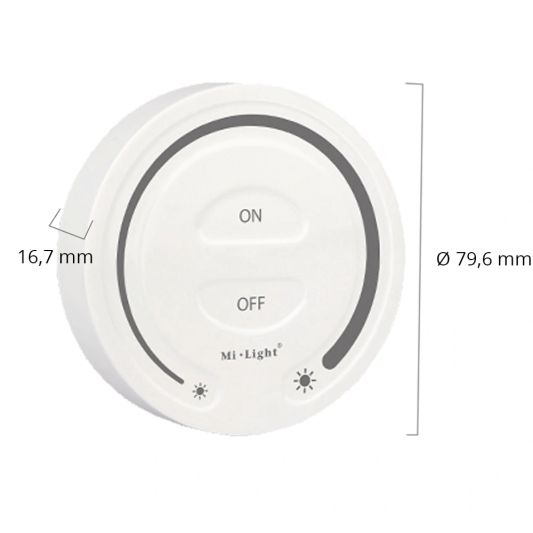 Draadloze touch wanddimmer & wifi controller voor witte led strips - complete set