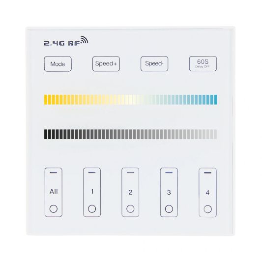 Dual White 4-zone Touch Panel op batterij