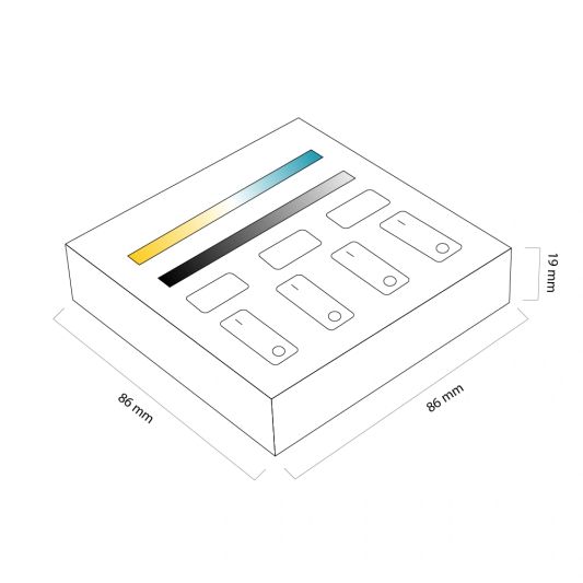 Dual White 4-zone Touch Panel op batterij