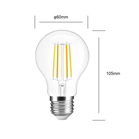 Dual White smart filament lamp van Milight 7W E27 fitting - A60 model - Met afstandsbediening