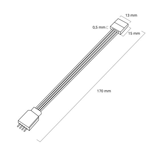 Dual White stekker met koppelstuk 15 cm kabel