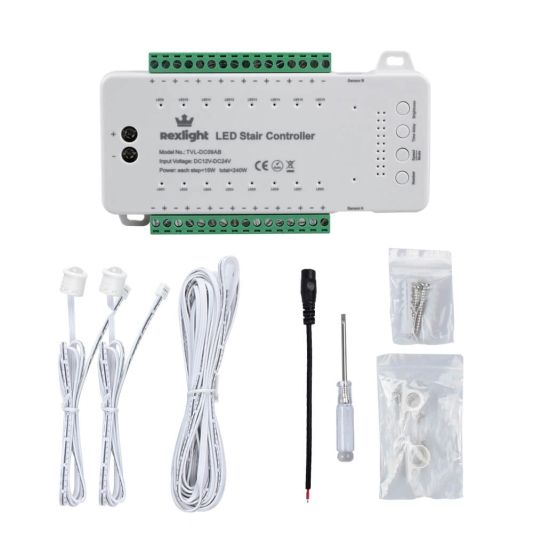 Dynamische trapverlichting controller inclusief sensoren - 1 programma