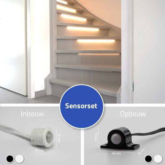 Dynamische trapverlichting set Premium 130 cm met profiel