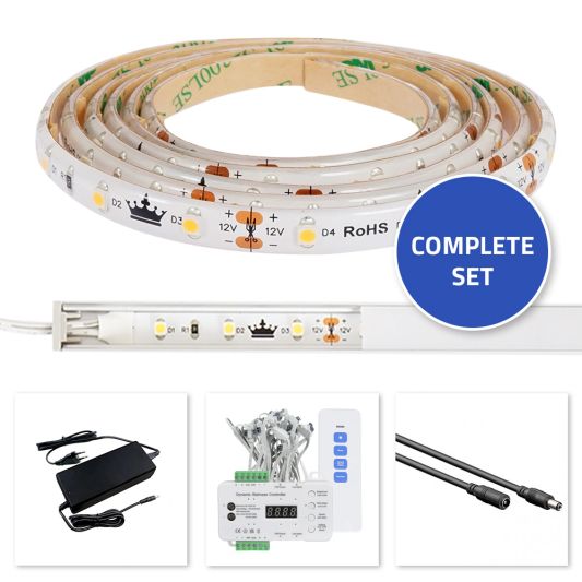 Dynamische trapverlichting set Premium 50 cm met profiel