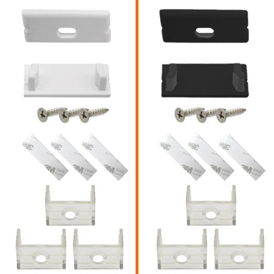 Eindkapjes en beugeltjes voor breed profiel opbouw laag