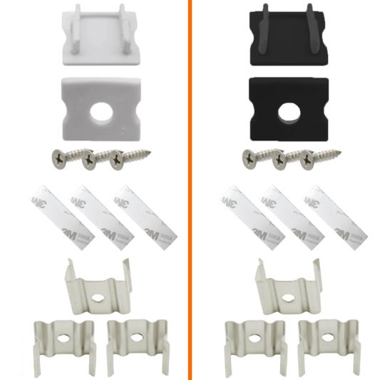 Eindkapjes en beugeltjes voor profiel opbouw hoog