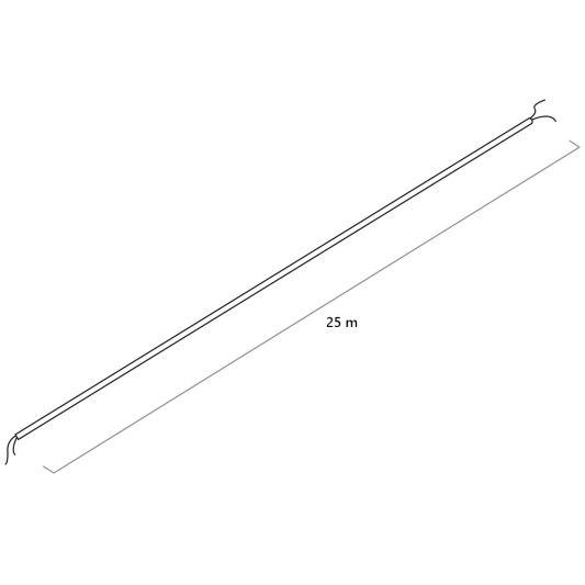 Kabel 2-aderige netsnoer 25 meter lang