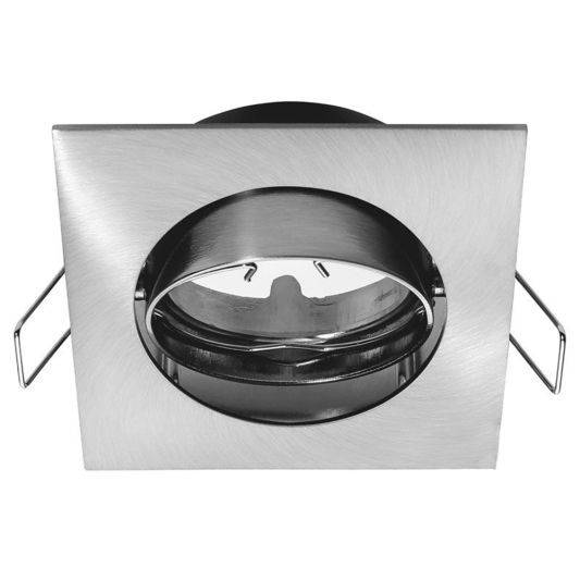 Kantelbare spot armatuur vierkant - RVS - Geschikt voor GU10/MR16