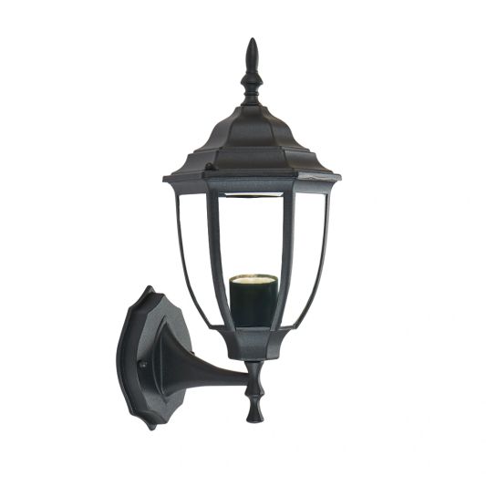 Klassieke zwarte wandlamp voor buiten met E27 Zigbee filament led lamp