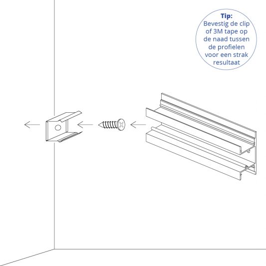 Led profiel 1 meter up down muur profiel