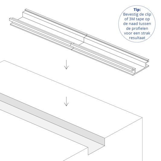 Led profiel 1 meter voor inbouw vloer 8 mm
