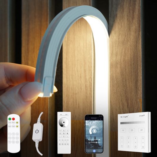 Led strip in flexibel wit inbouwprofiel | helder wit | 3 meter set