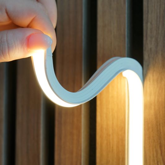 Led strip in flexibel wit inbouwprofiel | warm wit | 1 meter