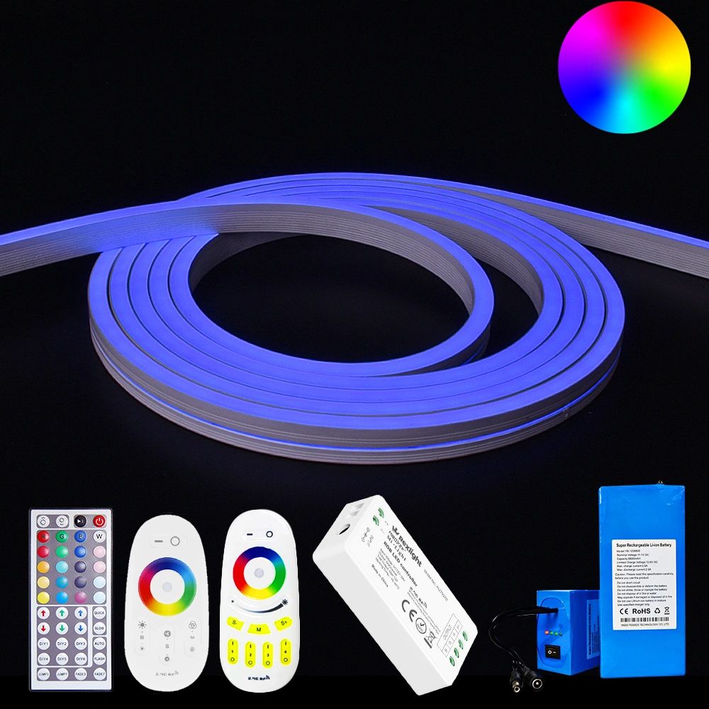 Verbonden gebaar Ezel Flexibele Neon Led strip op batterij in RGB - 3 meter lang - LedstripKoning