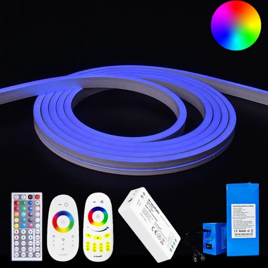 Led strip op batterij Neon RGB Maxi Recht complete set 3 meter