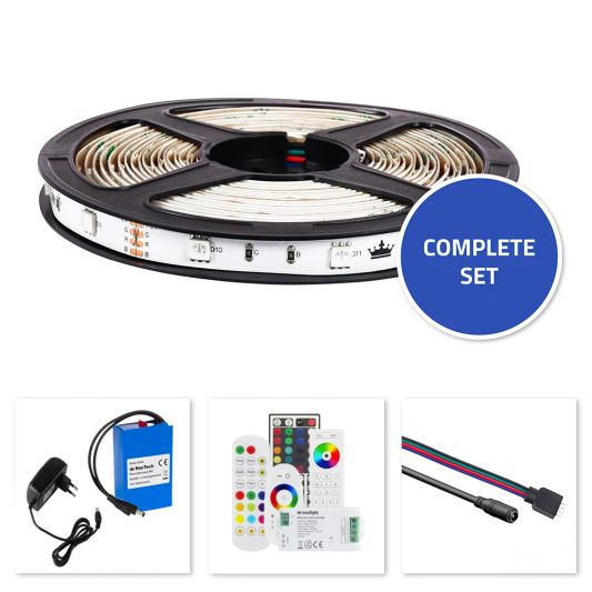 Led strip op batterij RGB Basic complete set 4 meter