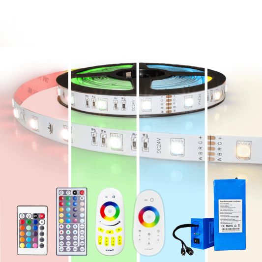 Led strip op batterij RGB Basic complete set 5 meter