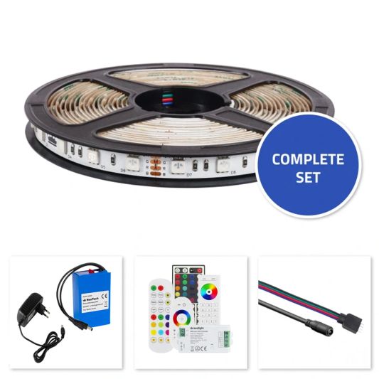 Led strip op batterij RGB Premium complete set 2 meter