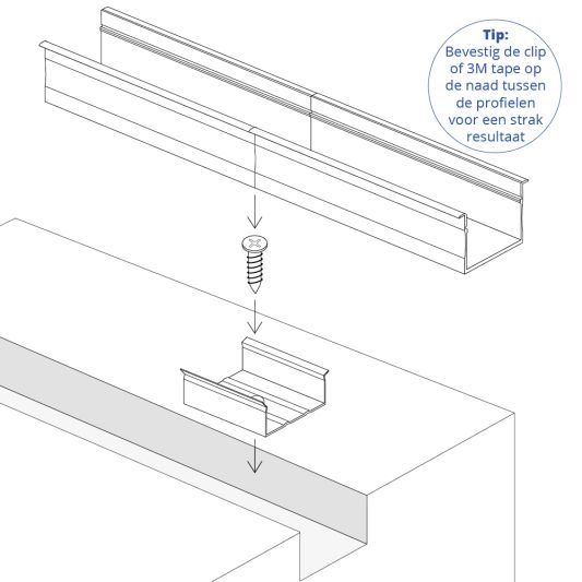 Led strip profiel breed inbouw hoog 1,5 meter