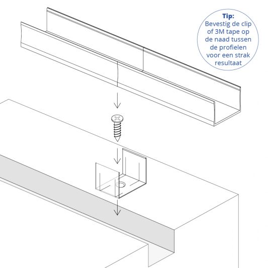 Led strip profiel breed opbouw hoog 1 meter