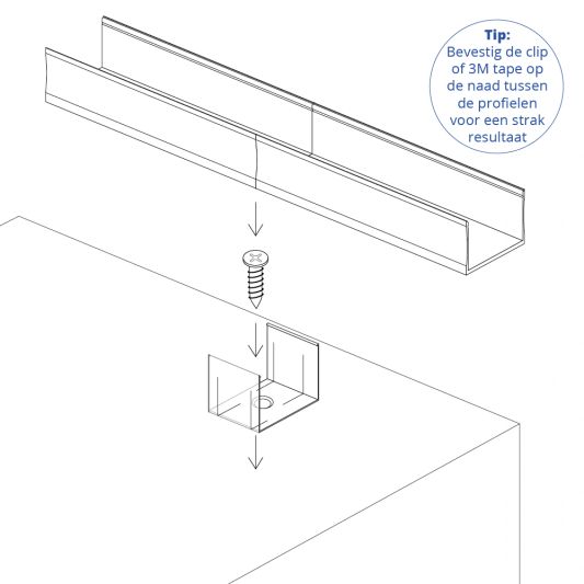 Led strip profiel breed opbouw hoog 1 meter