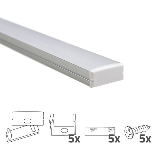 Led strip profiel breed opbouw laag 2 meter