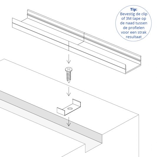 Led strip profiel breed opbouw laag 3 meter