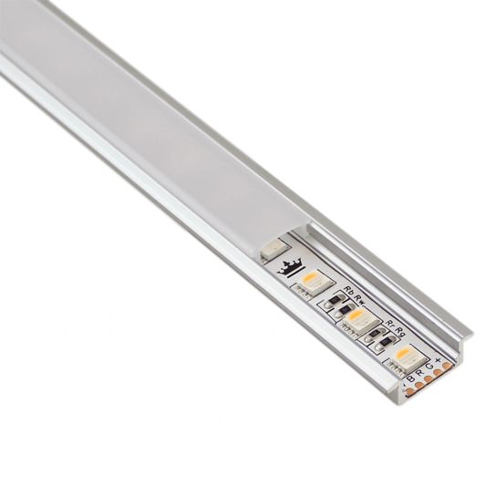 Led strip profiel inbouw Laag model - compleet met afdekkap 1,5 meter 7 mm hoog